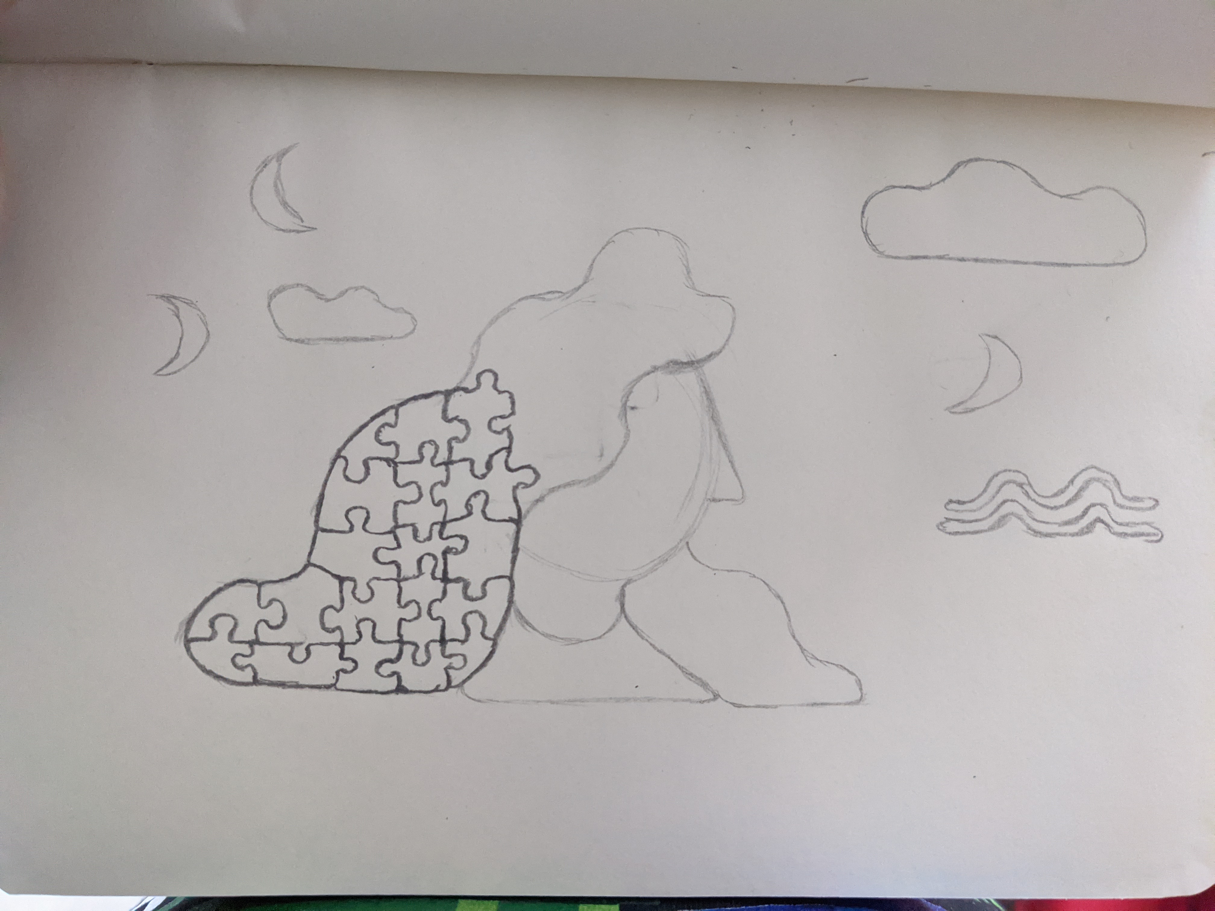 Puzzle mind sketch